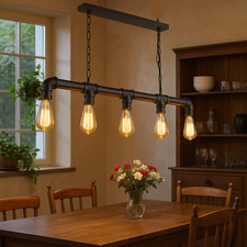 Vintage Industrial Pendant Lamps Steampunk Ceiling Lights Retro Loft Metal Pipe