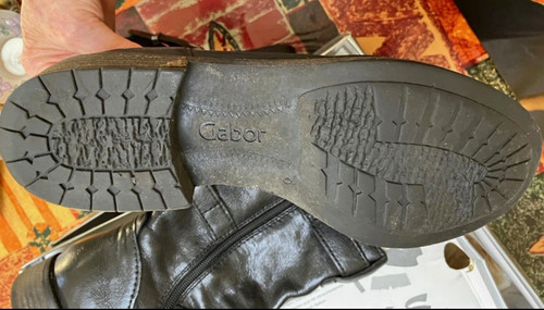 Gabor black leather mid - black, mid-calf