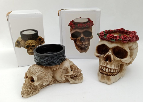 Skull gothic tea light - gothic, holders
