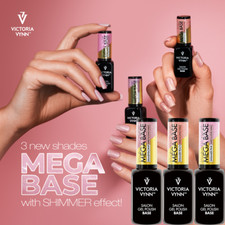 Victoria Vynn MEGA BASE SHIMMER UV LED Glitter Gel Nail Polish Pink Peach 8ml