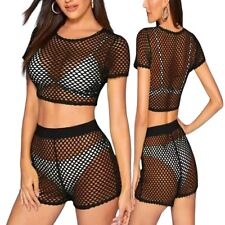 Womens Short Sleeve Fishnet