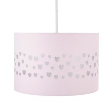 Litecraft Glow Light Shade 30 cm Easy Fit Hearts Children's Lampshade - Pink    