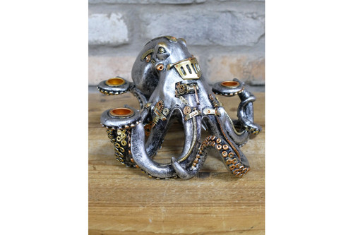 Steampunk octopus candle - octopus,