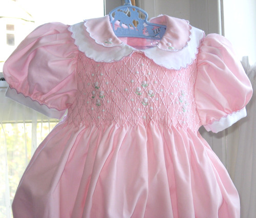 Smocked bubble romper - smocked, pink