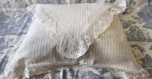 Vintage white stripe lace - white,