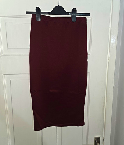 Boohoo burgundy pencil - boohoo, midi