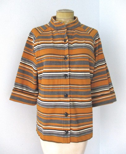 Vtg 60s mod - gray, stripe