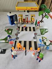 Playmobil Shell Petrol Station Crossings Pavements Figures Signs Portaloo Tree