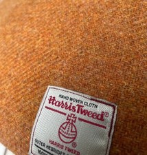 Harris Tweed Rectangular Cushion cover Orange Terracotta Pale Rust Cotton Velvet