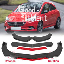 For Opel Vauxhall Corsa VXR Front Bumper Splitter Lip Spoiler Carbon Fiber Red