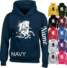 Personalised Hoodie Equestrian Horse Face Arm Name JOCKEY Birthday Unisex Gifts 