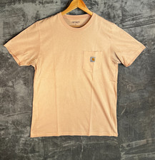 Carhartt WIP S/S Pocket T-Shirt Peach Beige Size L 100% Cotton Workwear Tee