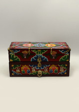Handcrafted Wooden Buddhist Ritual Tibetan Altar Portable Shrine Box
