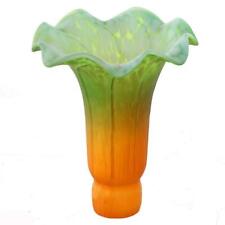 Amber with Green Tiffany Style Decorative Glass Pond Lily Lamp Shade