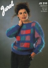 ~ Jarol Knitting Pattern For Lady's Slash Neck Mohair Sweater ~ 30" ~ 40"