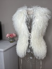 Stunning bohemian Mongolian Fur Ladies Waistcoat, Size Small/Medium, New