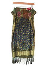 Stunning Peacock Print Velvet