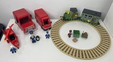 Postman Pat Vehicle Figure Bundle Helicopter Van Train and Postal Van