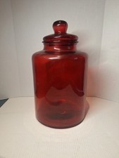 MCM LARGE Glass Red Jar With