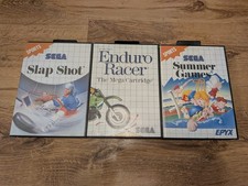 Sega Master System Games Bundle Enduro Racer Summer Games Slap Shot 💥