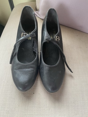 Ladies black leather tap - ladies,