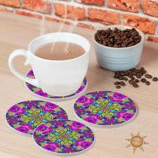 Happy Land Drink Coaster Gift Set Natural Sandstone