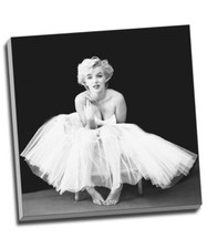 MARILYN MONROE BLACK & WHITE Canvas Print Wall Art 20x20"