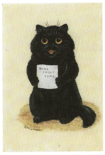 Postcard louis wain home - louis, w.