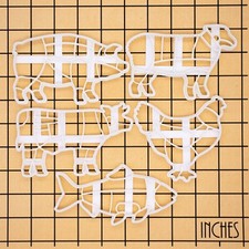 SET of 5 Butcher Meat Cut
