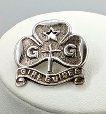Vintage Sterling Silver Girl Guides Promise  Badge - Birmingham 1947