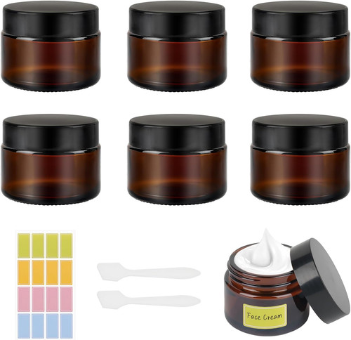 50ml amber glass jars - jars,, empty