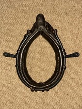 Antique Rare English Brown Leather Dog Driving Harness Collar & Hames