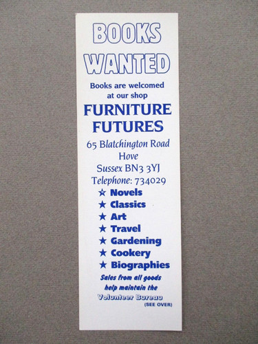 Bookmark hove volunteer bureau - bookmark,