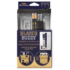 Helix Oxford Blazer Buddy Stationery Set Compact Clear Pocket Size Pencil Case
