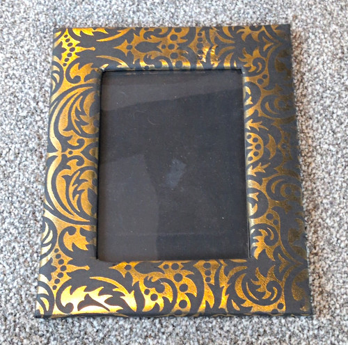 Black gold floral - black,