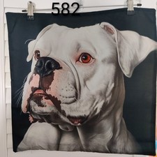 White Boxer Dog Portrait Style
