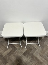 2 x Small White Folding Side