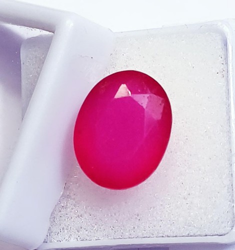 Natural red beryl - red, oval