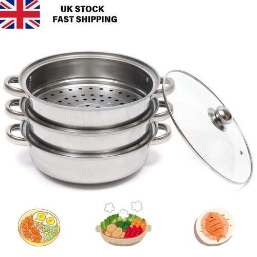 Tier stainless steel steamer - 3-tier,