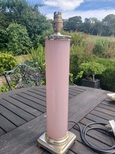 A large top quality glass and gilded cylinder table lamp.