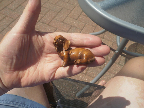 Hand carved wood netsuke - hand, of