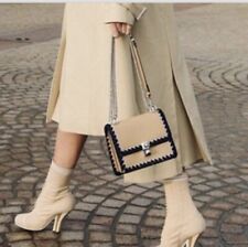 FENDI Beige Knit Stretch Fabric Ankle Booties Sock Boots Size 38