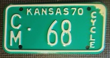 Vintage 1970 KANSAS License