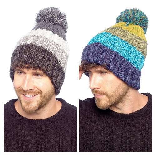 Mens knitted waterproof bobble - mens,