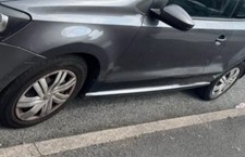 VW Polo 6R 2009 - 2016 SILVER alloy wheel HUB cap ORIGINAL VW OEM 14" wheel x 4