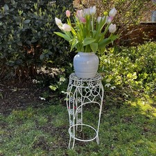 A Vintage White Wrought Iron