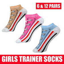 Girls Trainer Socks Kids 6-12