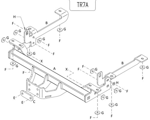 Towtrust fixed flange towbar - towtrust,