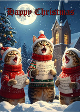 CAT CHRISTMAS CARD WITH
