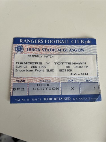 Rangers tottenham hotspur - tottenham,